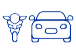 Car and motorcycle icon - Select to discover how to reach Fiumicino by car and motorcycle