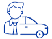 Private car with driver icon - Select to discover the private car with driver service at Fiumicino airport
